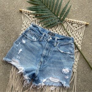 Abercrombie & Fitch Distressed High Rise Jean Shorts Size 25 / 0